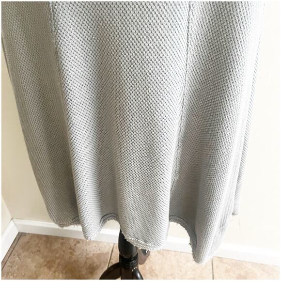 Free People Big Chill Cardigan Gray Large Waffle Knit Long Distressed - Picture 6 of 13